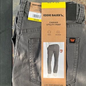 Eddie Bauer Gray  canvas utility pants 32 x 29 NWT